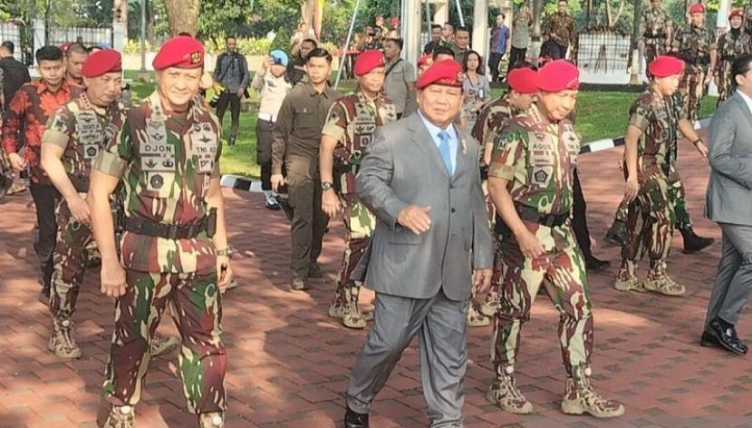 Prabowo menghadiri upacara peringatan Ke-72 Kopassus di Cijantung