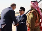 Prabowo Subianto Arrives in Jordan, Welcomed by High Officials and Honor Guard