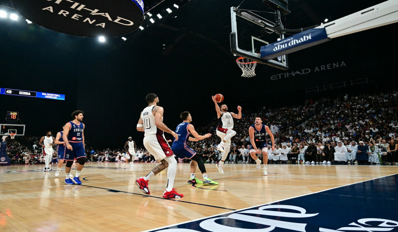 Tim Bola Basket Amerika Serikat Tekuk Serbia di Laga Uji Coba Olimpiade