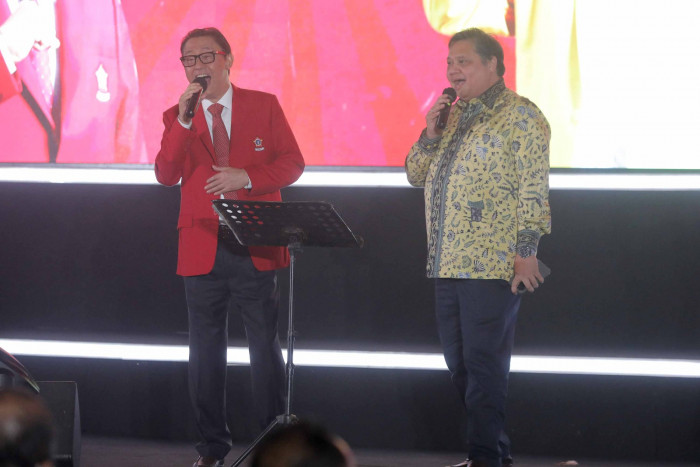 1 Panggung dengan Supit, Airlangga Terima Dukungan SOKSI Kembali Pimpin Golkar