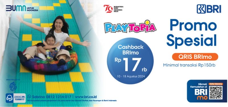 Yuks Ajak Anak Bermain di Playtopia, Dapatkan Cashback dengan Bayar Pakai QRIS di BRImo