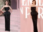 Lily Collins Tampil Mempesona di Premiere Emily in Paris dengan Gaun Hitam Berbordir