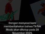 Tiktok Music Tutup 28 November, Bagaimana dengan Data Pengguna