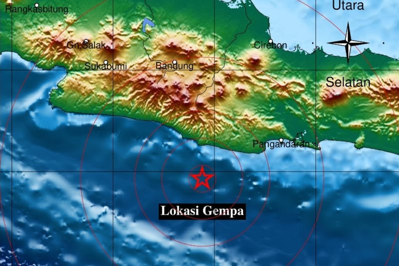 Pangandaran Diguncang Gempa 4.3 M, Terasa sampai Sumedang